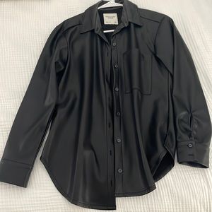 Abercrombie Black Leather Shirt